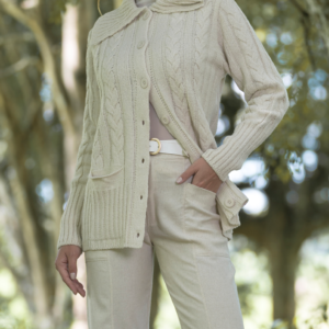 CASACO TRANÇA COM BOLSO E GOLA - 3637